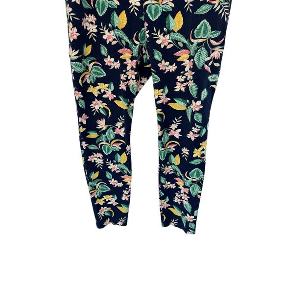 Old Navy Blue Floral Office‎ Secret Slim Pocket Straight Leg Pixie Pants Size 16 - Picture 6 of 12